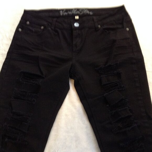 Vanilla Star black distressed jeans NWT sz 15 jr - Picture 2 of 5